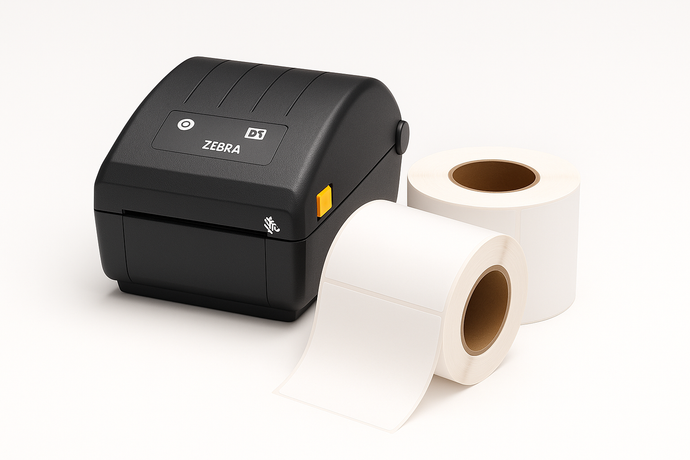 Zebra Thermal Label Printer ZD220d + 12 Thermal Label Rolls